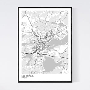 Norrtälje Town Map Print