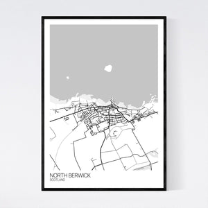North Berwick Town Map Print