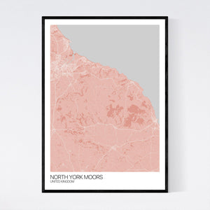 North York Moors Region Map Print