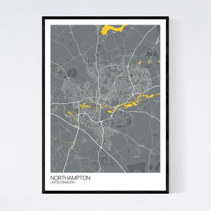 Northampton City Map Print
