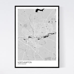 Northampton City Map Print