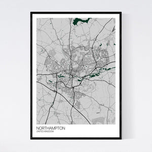 Northampton City Map Print