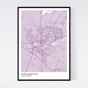 Northampton City Map Print
