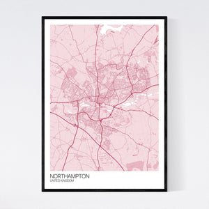 Northampton City Map Print
