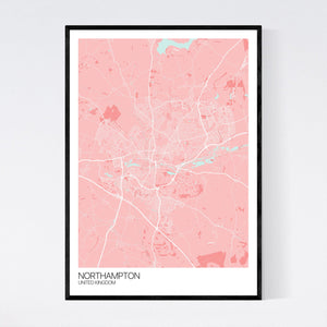 Northampton City Map Print