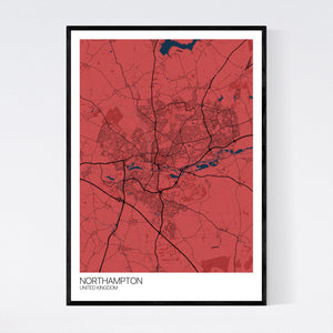 Northampton City Map Print