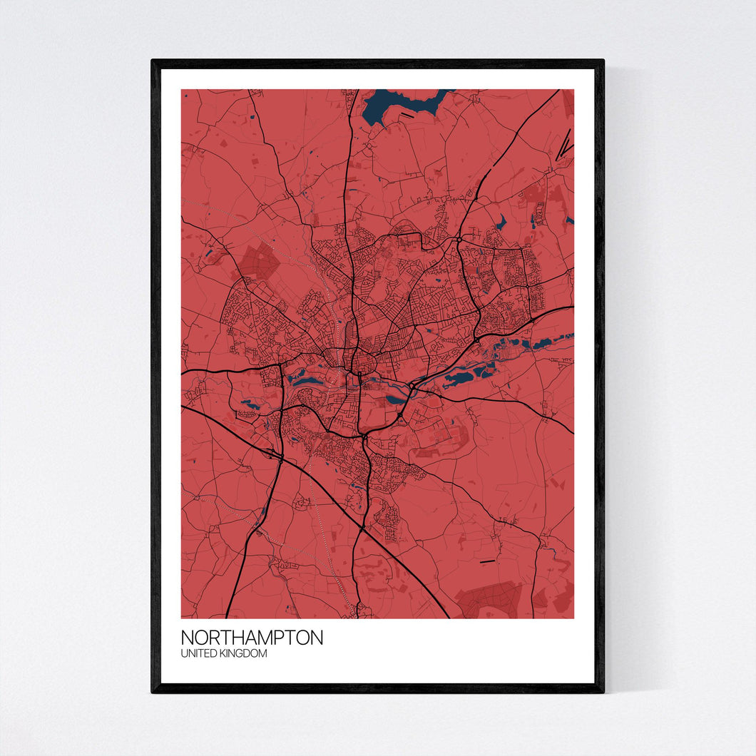 Northampton City Map Print
