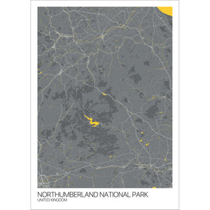 Map of Northumberland National Park, United Kingdom