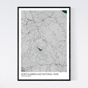 Northumberland National Park Region Map Print