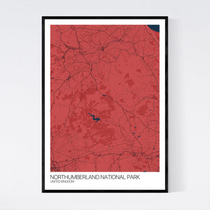 Northumberland National Park Region Map Print