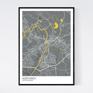 Northwich City Map Print