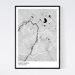 Northwich City Map Print