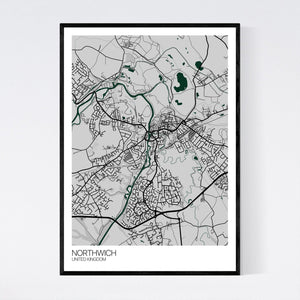 Northwich City Map Print