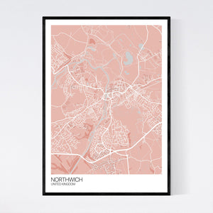 Northwich City Map Print