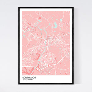Northwich City Map Print