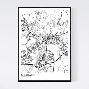Northwich City Map Print