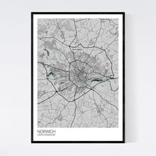 Load image into Gallery viewer, Norwich City Map Print