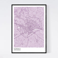 Load image into Gallery viewer, Norwich City Map Print