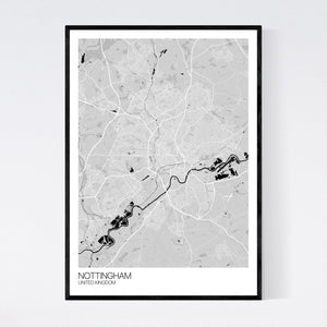 Nottingham City Map Print