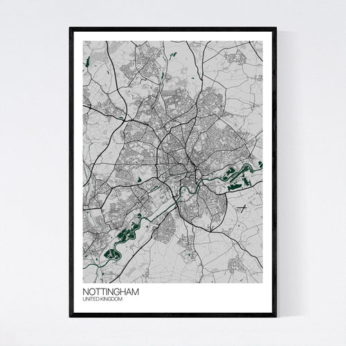 Map of Nottingham, United Kingdom