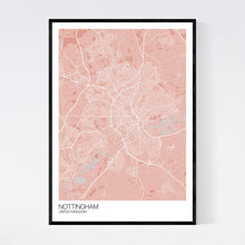 Load image into Gallery viewer, Nottingham City Map Print