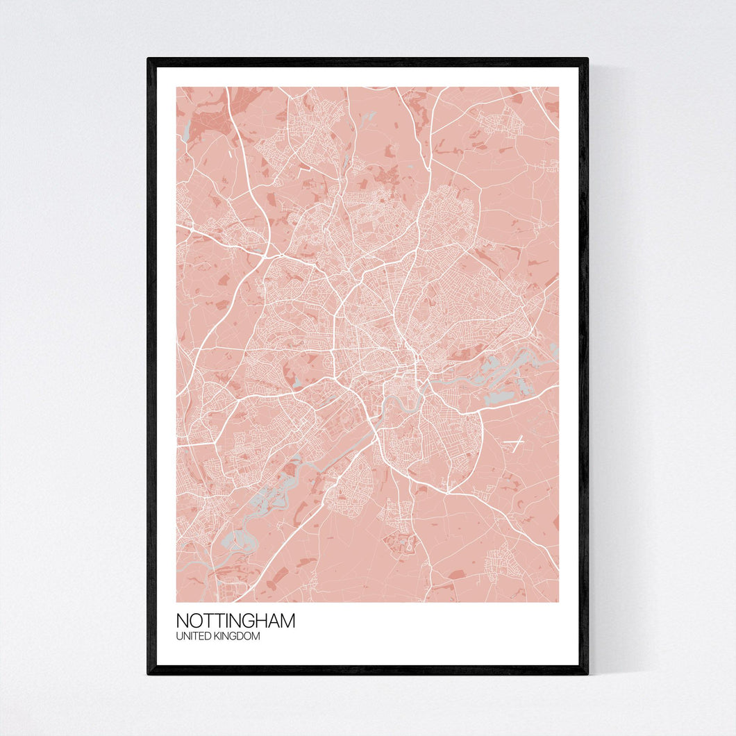 Nottingham City Map Print