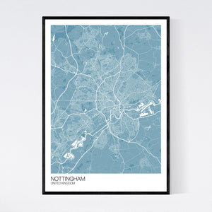 Nottingham City Map Print