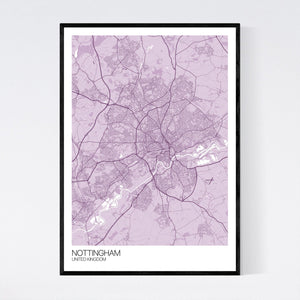 Nottingham City Map Print