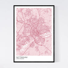 Load image into Gallery viewer, Nottingham City Map Print