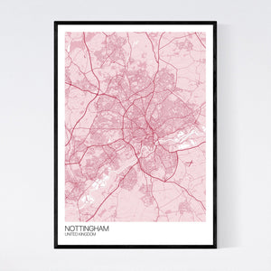 Nottingham City Map Print