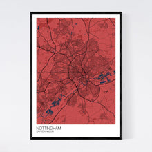 Load image into Gallery viewer, Nottingham City Map Print