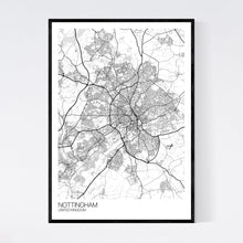 Load image into Gallery viewer, Nottingham City Map Print