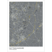 Load image into Gallery viewer, Map of Nottinghamshire, United Kingdom