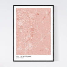 Load image into Gallery viewer, Nottinghamshire Region Map Print