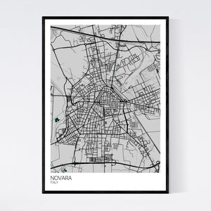 Novara City Map Print
