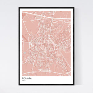 Novara City Map Print