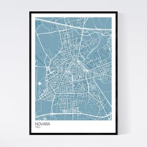 Novara City Map Print