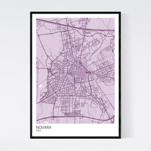 Novara City Map Print