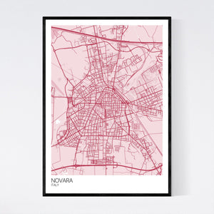 Novara City Map Print