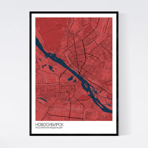 Novosibirsk City Map Print