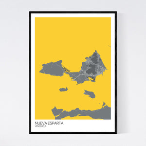 Nueva Esparta Island Map Print