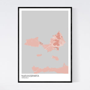 Nueva Esparta Island Map Print