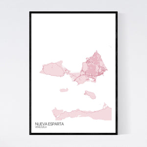 Nueva Esparta Island Map Print