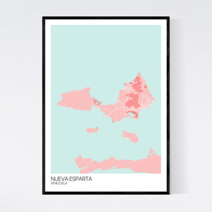 Nueva Esparta Island Map Print