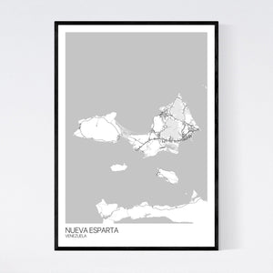 Nueva Esparta Island Map Print