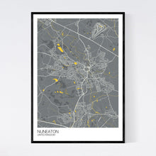 Load image into Gallery viewer, Nuneaton City Map Print