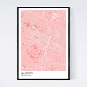 Nuneaton City Map Print
