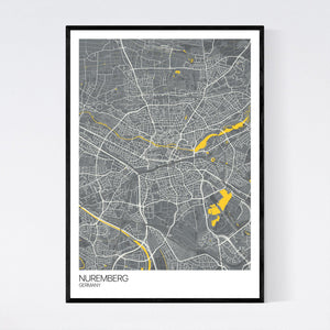 Nuremberg City Map Print