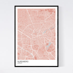 Nuremberg City Map Print