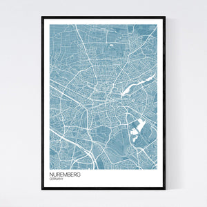 Nuremberg City Map Print